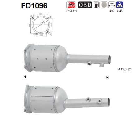 Obrázok Filter sadzí/pevných častíc výfukového systému AS  FD1096