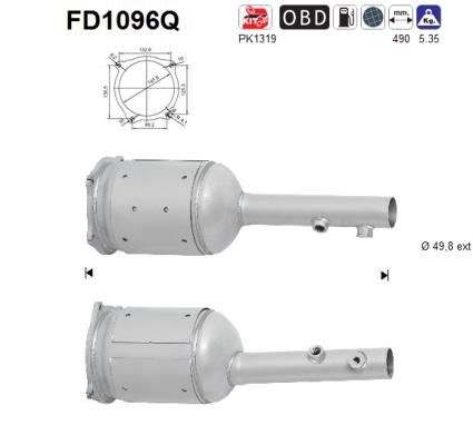 Obrázok Filter sadzí/pevných častíc výfukového systému AS  FD1096Q