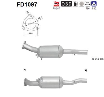 Obrázok Filter sadzí/pevných častíc výfukového systému AS  FD1097