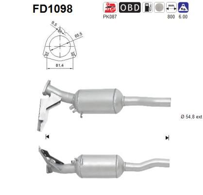Obrázok Filter sadzí/pevných častíc výfukového systému AS  FD1098