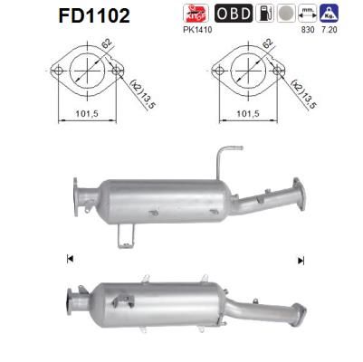 Obrázok Filter sadzí/pevných častíc výfukového systému AS  FD1102