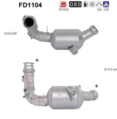 Obrázok Filter sadzí/pevných častíc výfukového systému AS  FD1104