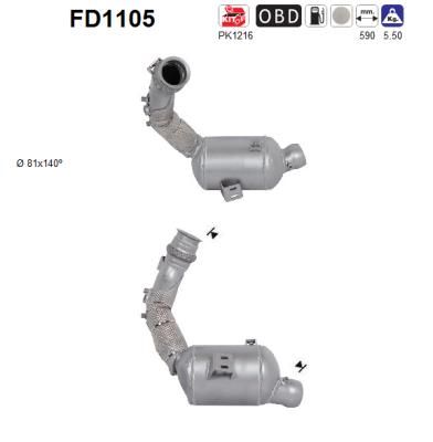 Obrázok Filter sadzí/pevných častíc výfukového systému AS  FD1105