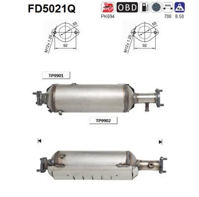 Obrázok Filter sadzí/pevných častíc výfukového systému AS  FD5021Q