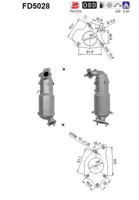Obrázok Filter sadzí/pevných častíc výfukového systému AS  FD5028