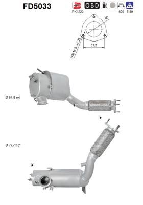 Obrázok Filter sadzí/pevných častíc výfukového systému AS  FD5033