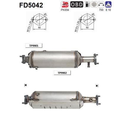 Obrázok Filter sadzí/pevných častíc výfukového systému AS  FD5042