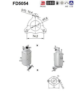 Obrázok Filter sadzí/pevných častíc výfukového systému AS  FD5054