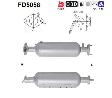 Obrázok Filter sadzí/pevných častíc výfukového systému AS  FD5058