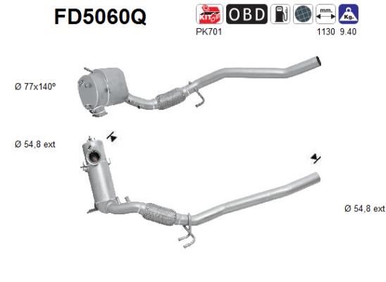 Obrázok Filter sadzí/pevných častíc výfukového systému AS  FD5060Q