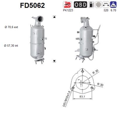 Obrázok Filter sadzí/pevných častíc výfukového systému AS  FD5062