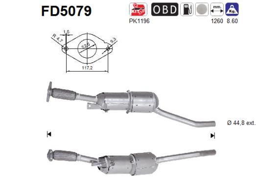 Obrázok Filter sadzí/pevných častíc výfukového systému AS  FD5079