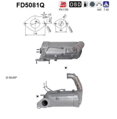 Obrázok Filter sadzí/pevných častíc výfukového systému AS  FD5081Q