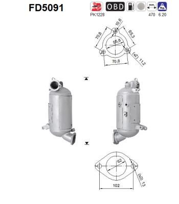 Obrázok Filter sadzí/pevných častíc výfukového systému AS  FD5091