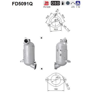 Obrázok Filter sadzí/pevných častíc výfukového systému AS  FD5091Q