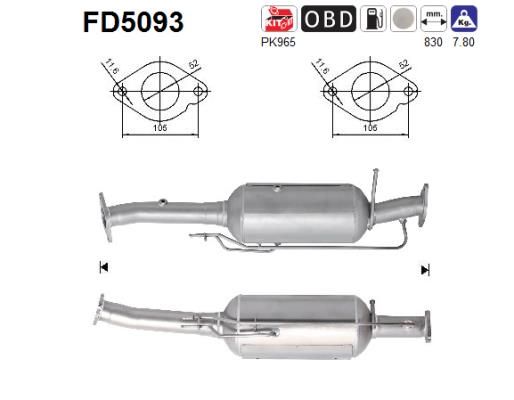 Obrázok Filter sadzí/pevných častíc výfukového systému AS  FD5093