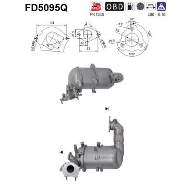 Obrázok Filter sadzí/pevných častíc výfukového systému AS  FD5095Q