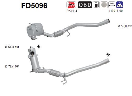 Obrázok Filter sadzí/pevných častíc výfukového systému AS  FD5096