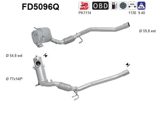 Obrázok Filter sadzí/pevných častíc výfukového systému AS  FD5096Q