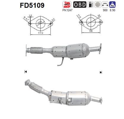 Obrázok Filter sadzí/pevných častíc výfukového systému AS  FD5109