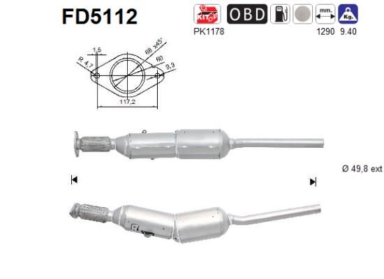 Obrázok Filter sadzí/pevných častíc výfukového systému AS  FD5112