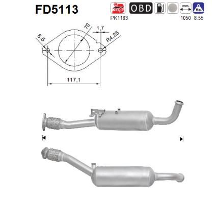 Obrázok Filter sadzí/pevných častíc výfukového systému AS  FD5113