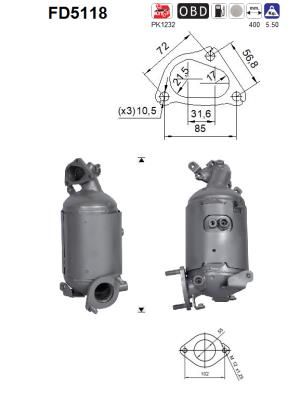 Obrázok Filter sadzí/pevných častíc výfukového systému AS  FD5118