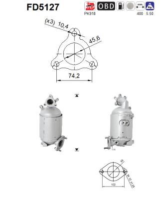 Obrázok Filter sadzí/pevných častíc výfukového systému AS  FD5127