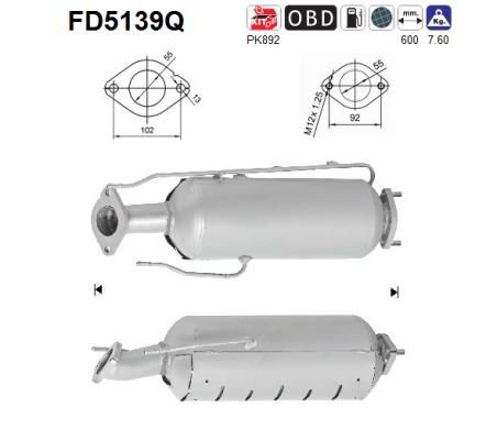 Obrázok Filter sadzí/pevných častíc výfukového systému AS  FD5139Q