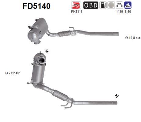 Obrázok Filter sadzí/pevných častíc výfukového systému AS  FD5140