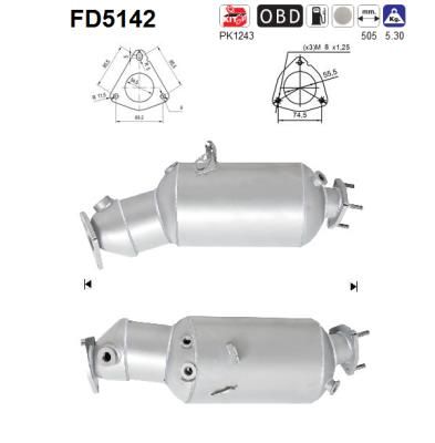 Obrázok Filter sadzí/pevných častíc výfukového systému AS  FD5142