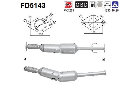 Obrázok Filter sadzí/pevných častíc výfukového systému AS  FD5143
