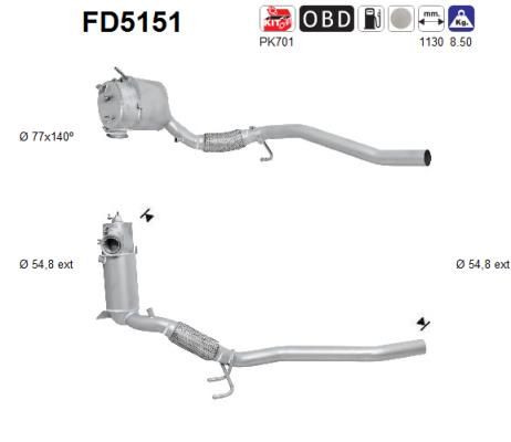 Obrázok Filter sadzí/pevných častíc výfukového systému AS  FD5151