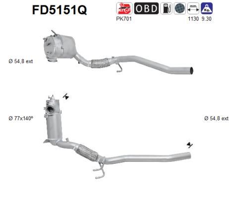 Obrázok Filter sadzí/pevných častíc výfukového systému AS  FD5151Q