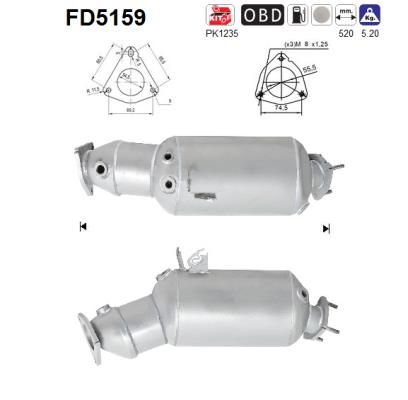 Obrázok Filter sadzí/pevných častíc výfukového systému AS  FD5159