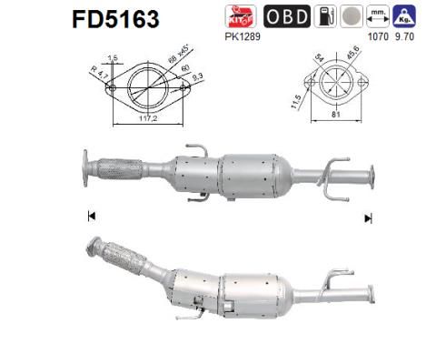 Obrázok Filter sadzí/pevných častíc výfukového systému AS  FD5163