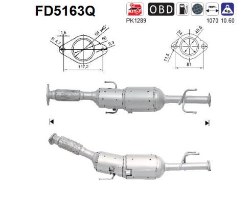 Obrázok Filter sadzí/pevných častíc výfukového systému AS  FD5163Q