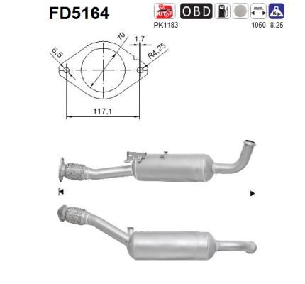 Obrázok Filter sadzí/pevných častíc výfukového systému AS  FD5164