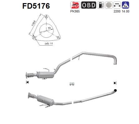 Obrázok Filter sadzí/pevných častíc výfukového systému AS  FD5176