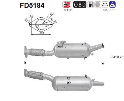Obrázok Filter sadzí/pevných častíc výfukového systému AS  FD5184