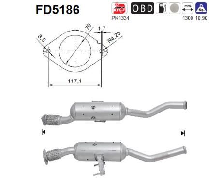 Obrázok Filter sadzí/pevných častíc výfukového systému AS  FD5186
