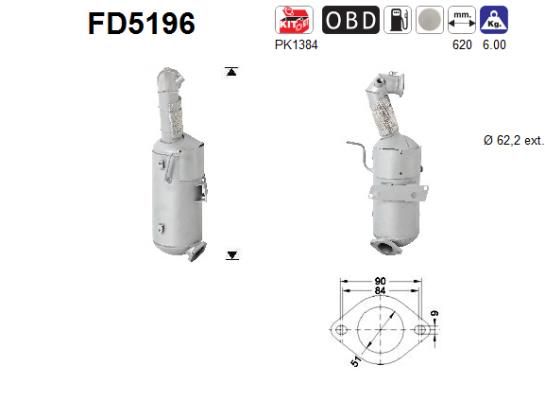 Obrázok Filter sadzí/pevných častíc výfukového systému AS  FD5196