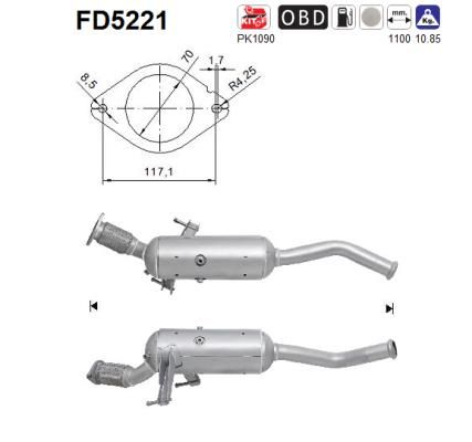 Obrázok Filter sadzí/pevných častíc výfukového systému AS  FD5221