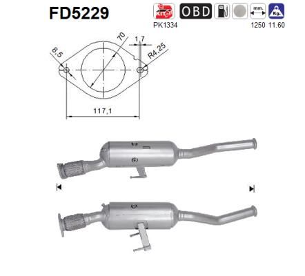 Obrázok Filter sadzí/pevných častíc výfukového systému AS  FD5229