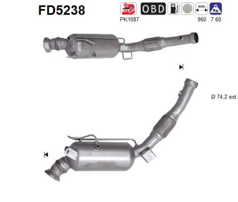 Obrázok Filter sadzí/pevných častíc výfukového systému AS  FD5238