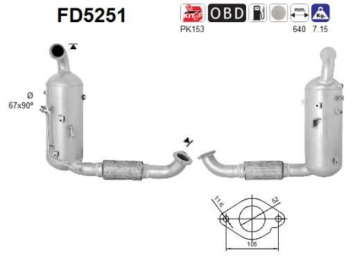Obrázok Filter sadzí/pevných častíc výfukového systému AS  FD5251