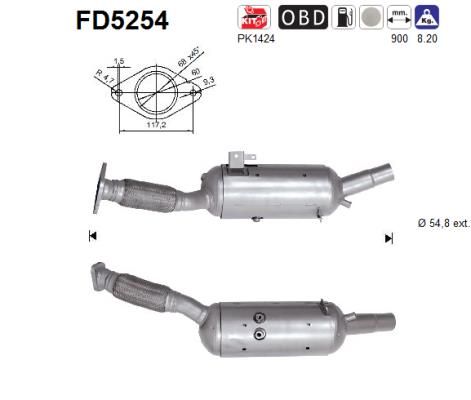Obrázok Filter sadzí/pevných častíc výfukového systému AS  FD5254