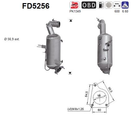 Obrázok Filter sadzí/pevných častíc výfukového systému AS  FD5256
