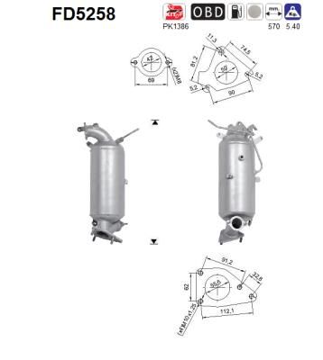 Obrázok Filter sadzí/pevných častíc výfukového systému AS  FD5258