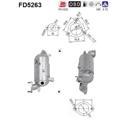 Obrázok Filter sadzí/pevných častíc výfukového systému AS  FD5263